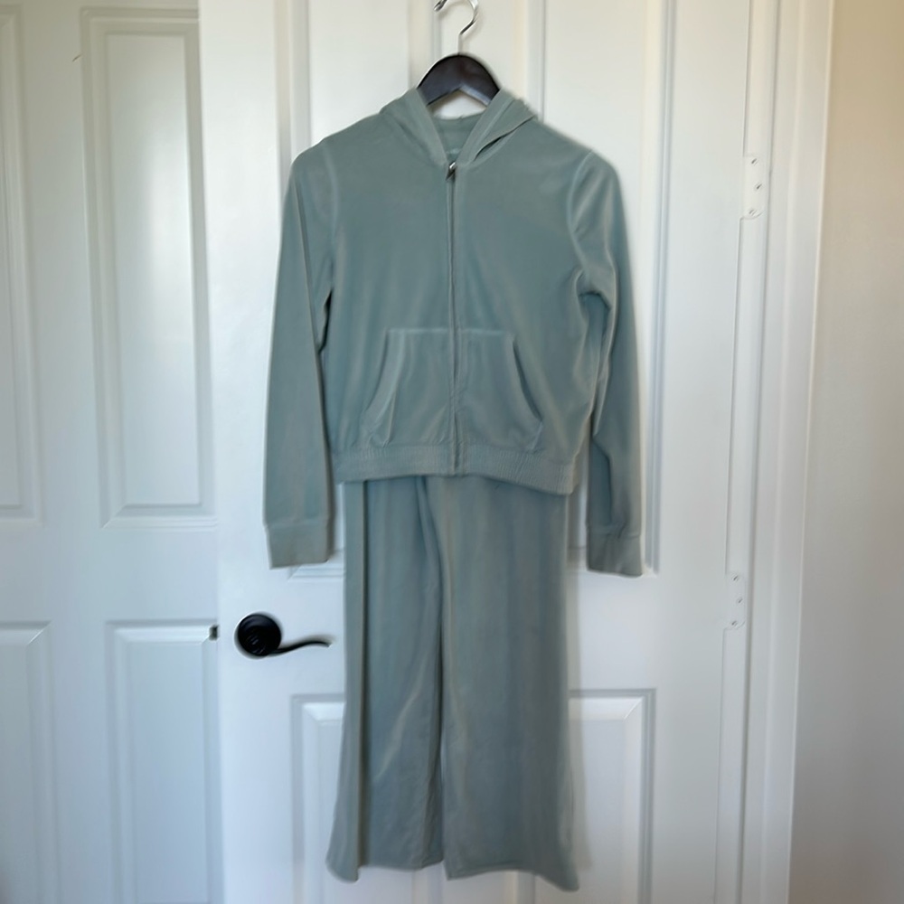 Abercrombie Light Blue Velour Sweat Suit Set - Girls Size L
